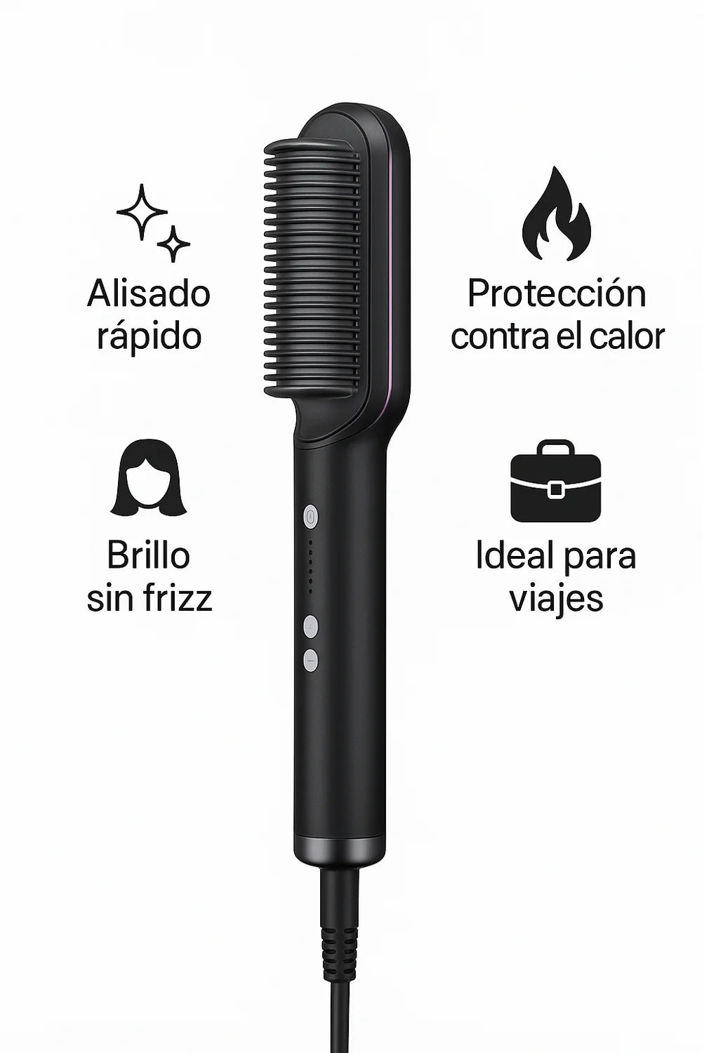 Cepillo Alisador Instantáneo — Liso natural en minutos